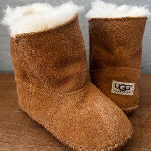 UGG Tan Baby Booties with Cream Lining Size 5